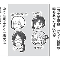 【四大学連合】合併の話が出たり、以前していたり… 複雑な感情は「東大」にも向いている!?【擬人化マンガ　大学あるあるこれくしょん #２】