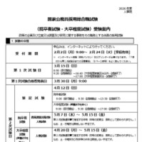 国家公務員採用総合職試験「院卒者試験・大卒程度試験」受験案内（一部）