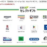 1等（A） 選べる電子マネーギフト「EJOICA（イージョイカ）セレクトギフト」（31万円分）