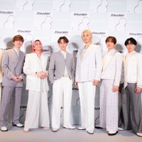 Snow Man（左から）岩本照、深澤辰哉、佐久間大介、渡辺翔太、ラウール、向井康二、宮舘涼太、阿部亮平／※目黒蓮は不在（提供写真）