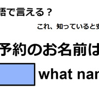 英語で「ご予約のお名前は？」は何て言う？