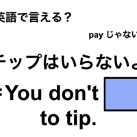 英語で「チップはいらないよ」は何て言う？