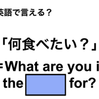 英語で「何食べたい？」は何て言う？