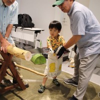 間伐材丸太切り体験