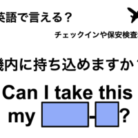 英語で「機内に持ち込めますか？」は何て言う？