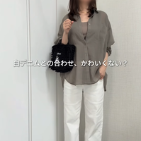 GU【シアーシャツ】、大人は何色がいい？腕やお腹をカバーしながら涼しくて軽い、初夏の羽織りの最適解【40代の毎日コーデ】