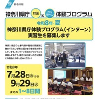 令和8年・夏 神奈川県庁体験プログラム（インターン） チラシ