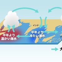 正のインド洋ダイポールモード現象　模式図