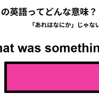 この英語ってどんな意味？「That was something.」