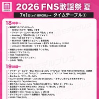 「2026 FNS歌謡祭 夏」タイムテーブル（C）モデルプレス