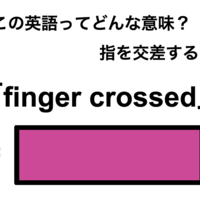 この英語ってどんな意味？「finger crossed」