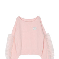 【ちいかわ/dazzlin　specialcollection】フリルスリーブニットプルオーバー