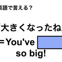 英語で「大きくなったね」は何て言う？