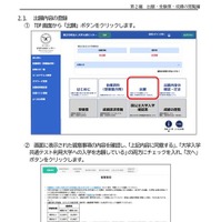 出願内容の登録（一部）