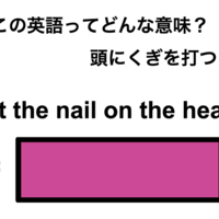 この英語ってどんな意味？「Hit the nail on the head.」
