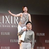 「“りくりゅう”エリクシールブランドミッションムービー発表会」でリフトを披露した三浦璃来、木原龍一（C）モデルプレス