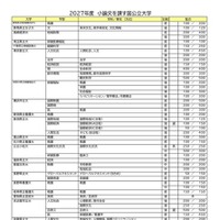 2027年度小論文を課す国公立大学（2026年9月16日現在）