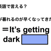 英語で「日が暮れるのが早くなってきたね」は何て言う？