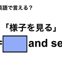 英語で「様子を見る」は何て言う？