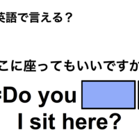 英語で「ここに座ってもいいですか？」は何て言う？