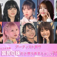 ＜アーティスト部門＞2024年版「国民の妹」決定 トップ10発表【モデルプレス国民的推しランキング】