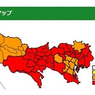 都内のインフルエンザ流行分布マップ