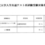 令和7年度（2025年度）大学入学共通テスト再試験受験対象者について