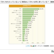 普段おこづかいは何に使っているか（複数選択）