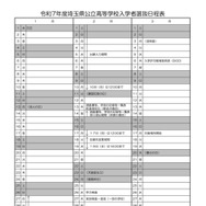 令和7年度 埼玉県公立高等学校入学者選抜日程