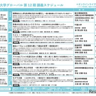 子ども大学グローバル第12期講義スケジュール