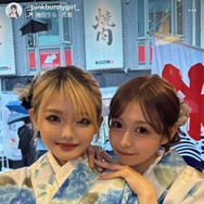 「今日好き」雨宮由乙花＆未苺姉妹、水着姿の密着プールショットに反響「可愛い2人」