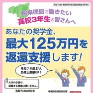 【県内枠】2025年度徳島県奨学金返還支援制度「助成候補者」募集