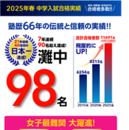2025年度中学入試合格実績（2025年4月1日15:00更新）