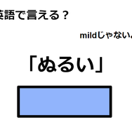 英語で「ぬるい」は何て言う？