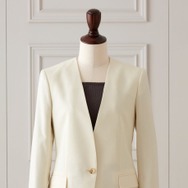 ノーカラー（ボタン）ジャケット