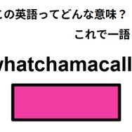 この英語ってどんな意味？「whatchamacallit」
