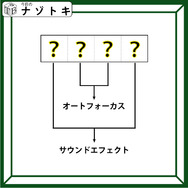 クイズです！「４文字の単語を導きましょう」オートフォーカスとサウンドエフェクトを別の言い方をすると……？【難易度LV３.・中辛】