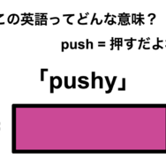 この英語ってどんな意味？「pushy」