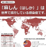 海外へ渡航する人への麻しん（はしか）予防啓発リーフレット