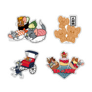 【TOKYO】ステッカー（左上から時計回り、江戶前寿司/人形焼 /クレープ/人力車）各330円(税込)