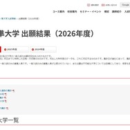 私立・準大学 出願結果（2026年度）