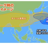 2026年の猛暑ピーク時の天気図イメージ