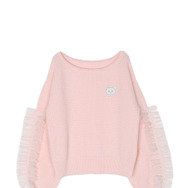 【ちいかわ/dazzlin　specialcollection】フリルスリーブニットプルオーバー