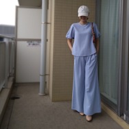 49歳中受ママが【GUマネキン買い】で上下2,780円セットアップ「若作りにならないか心配だった」ブルーを選んだ結果