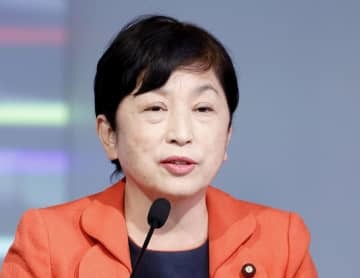 社民党の福島党首＝2021年10月、東京・銀座