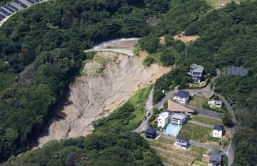 静岡県熱海市で発生した大規模土石流の起点＝2021年8月