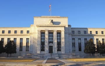 米首都ワシントンのFRB本部＝2月（共同）