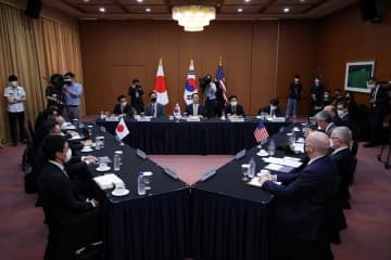 北朝鮮担当高官による日米韓3カ国会合＝3日、ソウル（ロイター＝共同）