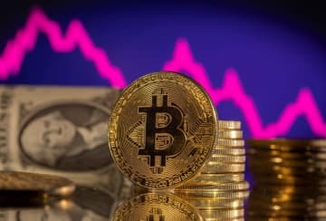 仮想通貨ビットコインのイメージ（ロイター＝共同）