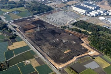 半導体メーカーのTSMCの工場建設予定地＝2021年11月、熊本県菊陽町